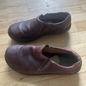 Born Shoes Womens 8.5 M Slip On Clogs Burgundy Brown Leather Comfort‎ Low Top